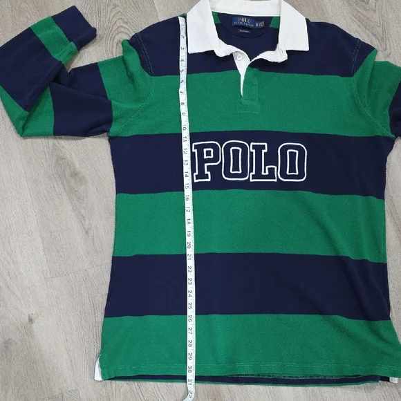 Polo by Ralph Lauren Green and Blue Striped Rugby - Picture 5 of 5